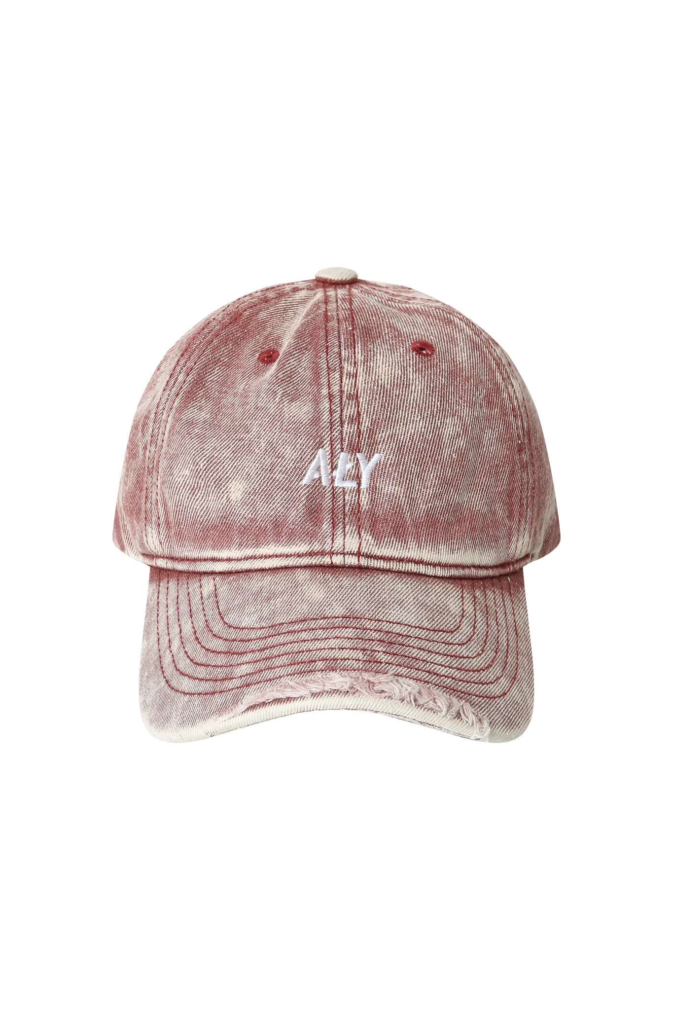 Aly Good Vibes - "ALY DISTRESSED LOGO RED" WASHED CAP