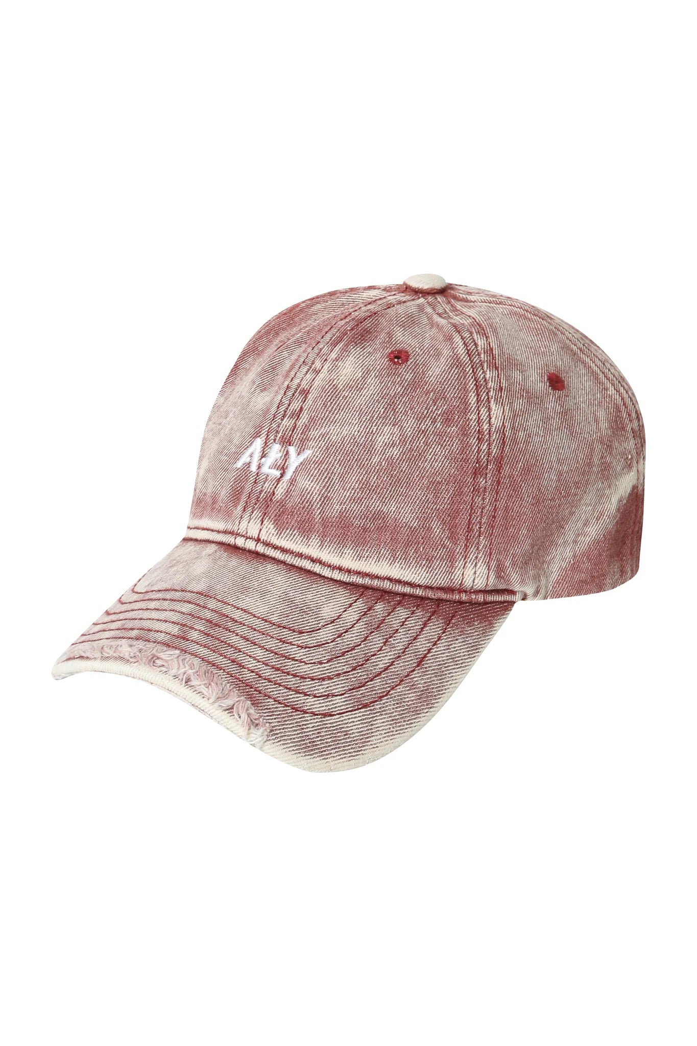 Aly Good Vibes - "ALY DISTRESSED LOGO RED" WASHED CAP