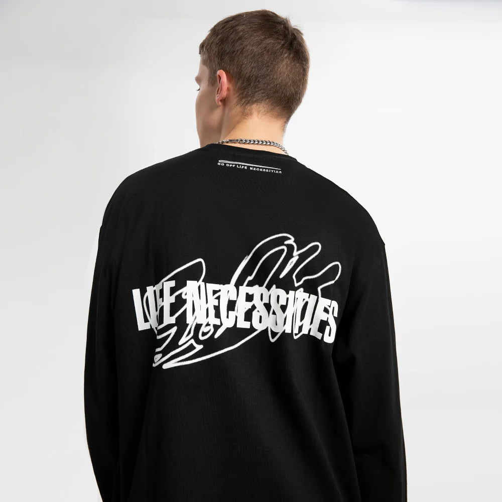 GO OFF INK JET PRINTING L/SL TOP(Black)