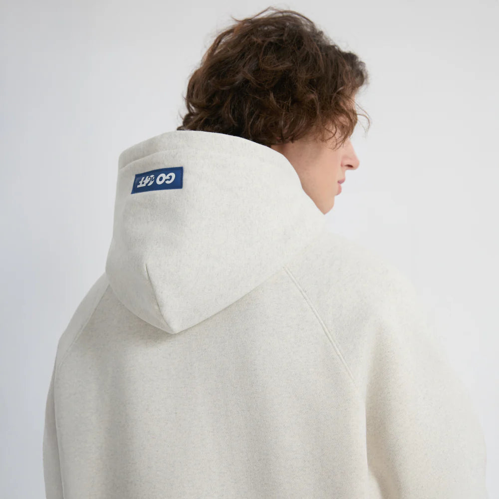 GO OFF Heavyweight Graphic Hoodie - Greyish White