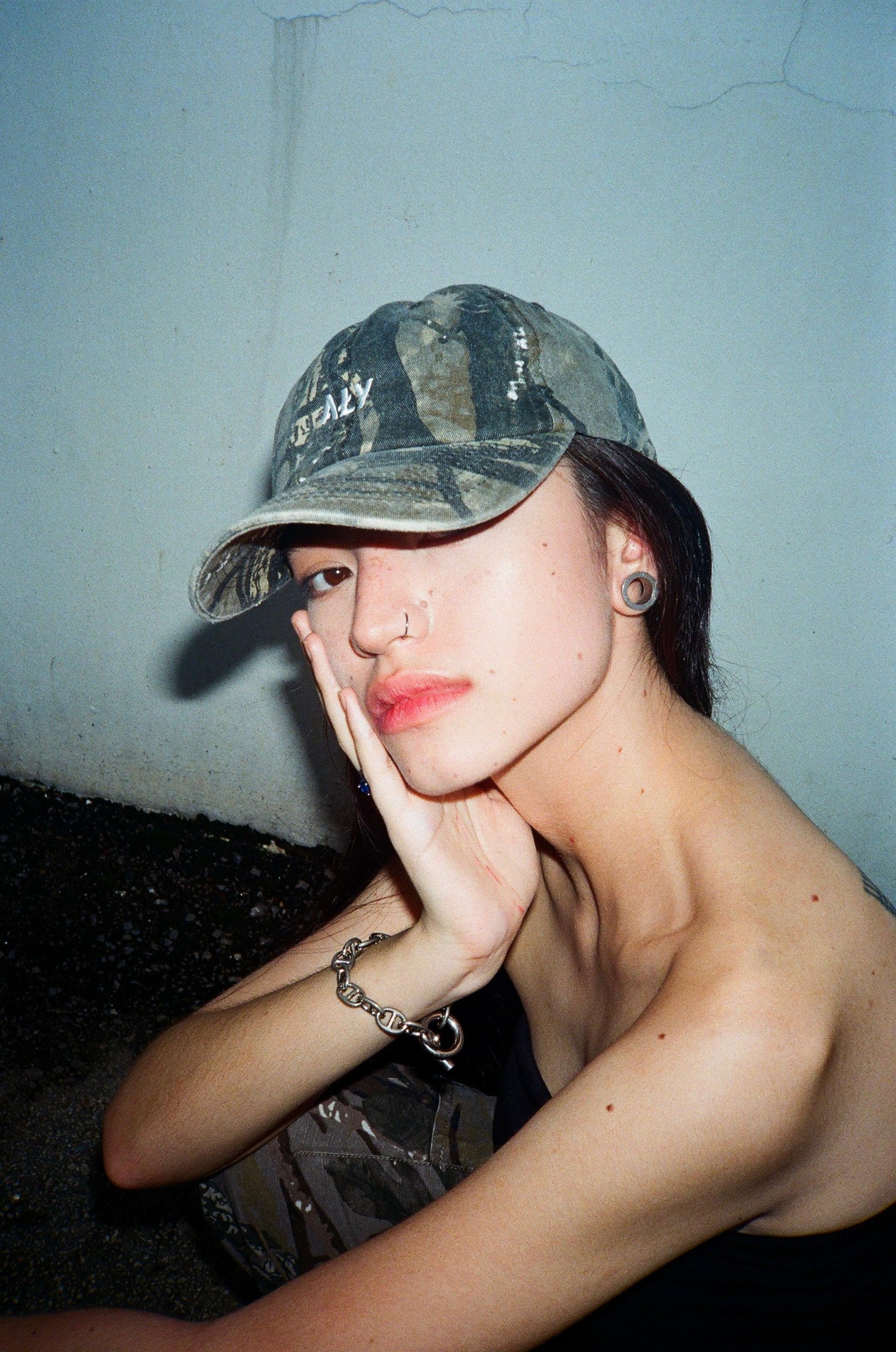Aly Good Vibes - "ALY DISTRESSED LOGO TREE CAMO" WASHED CAP