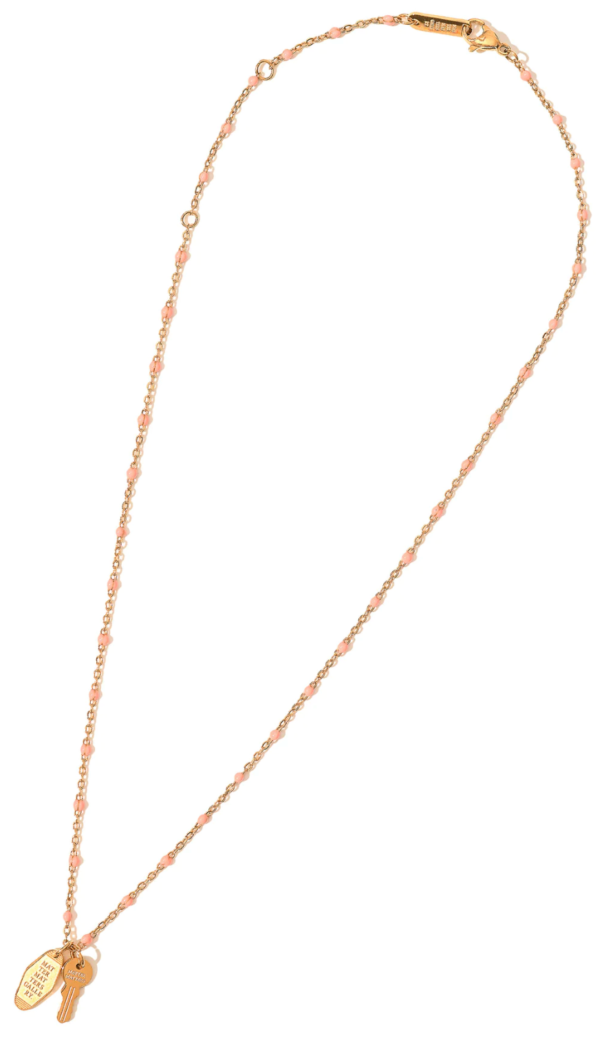 Matter Matters Vacation Key Tag Necklace • Pink Chain