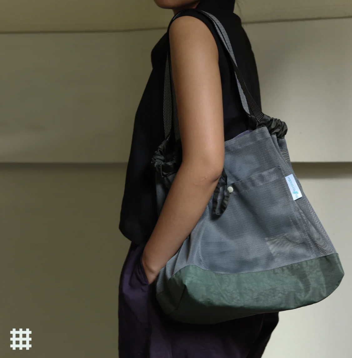Informal Bag Mesh Shopper Size L (Grey)