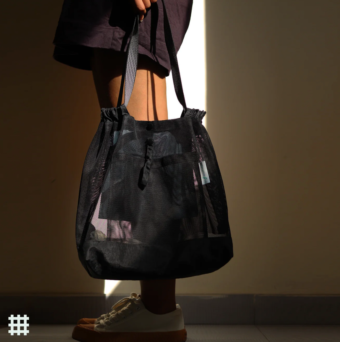 Informal Bag Mesh Shopper Size L (Black)