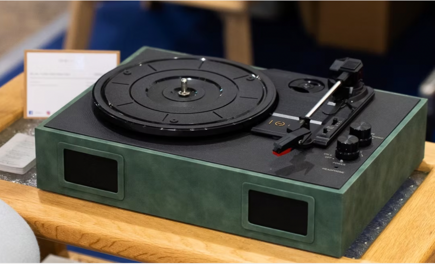 Vinyl Record Player- Vegan Leather