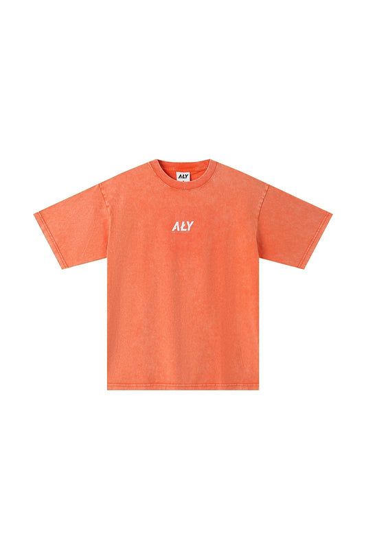 Aly Good Vibes - Aly Logo Orange Washed Tee