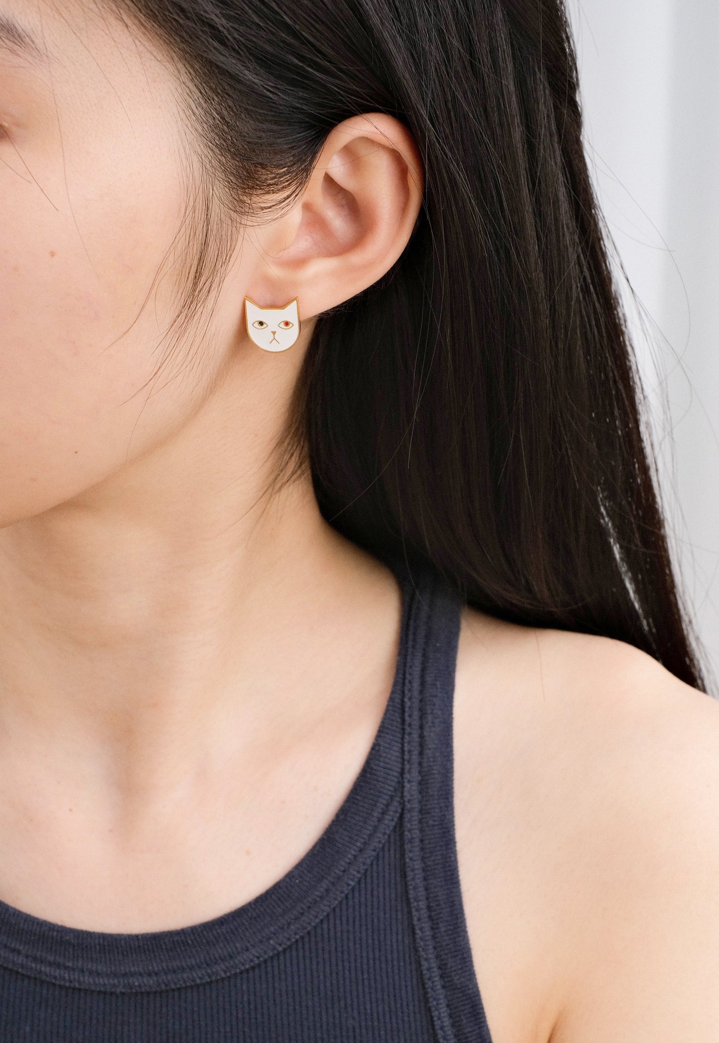 Matter Matters Kitty Tom Earrings • White