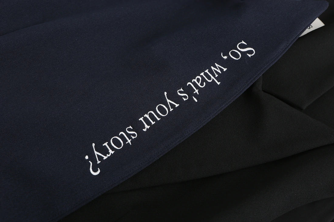 Matter Matters 'So,' / Embroidered Two-Tone Suit Vest • Navy & Black