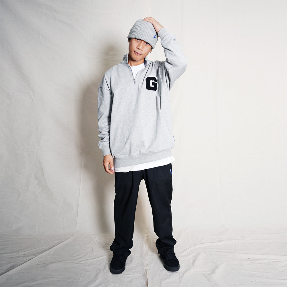 GO OFF G LOGO HALFZIP SWEAT (GREY)