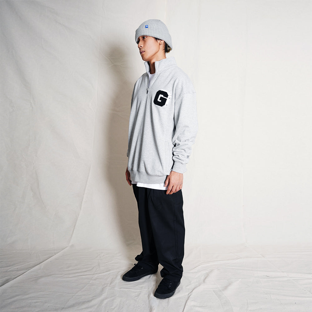 GO OFF G LOGO HALFZIP SWEAT (GREY)
