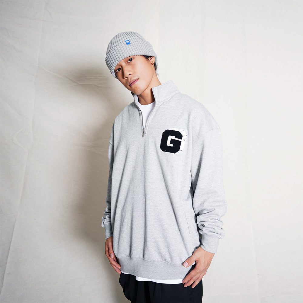 GO OFF G LOGO HALFZIP SWEAT (GREY)