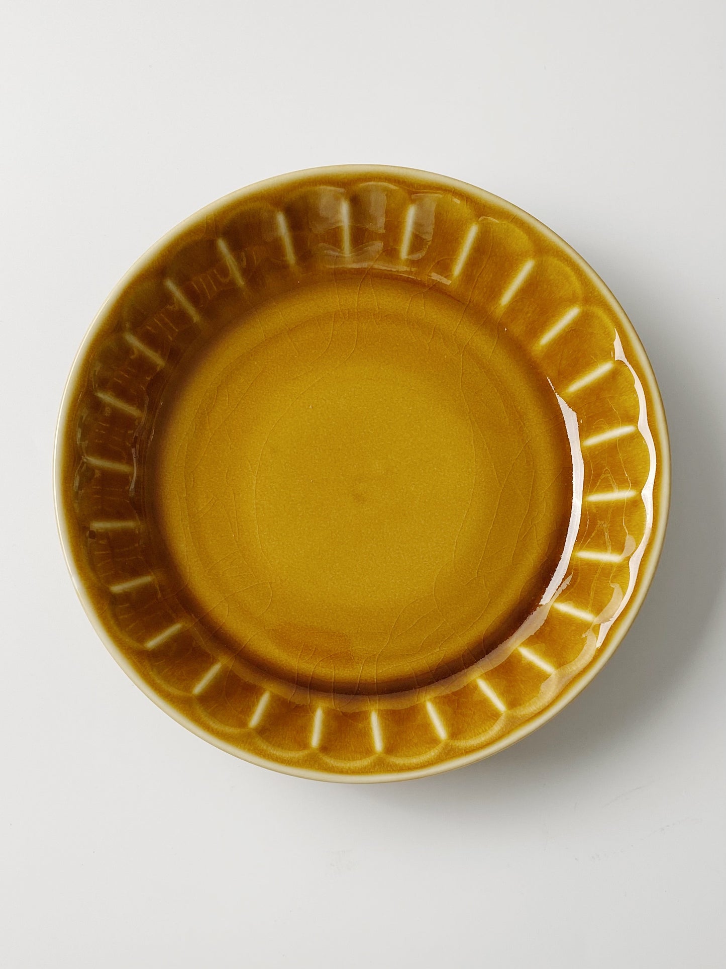 日本製美濃燒 Mebore 陶瓷中型碟(焦糖色)|Japanese Mino Ware Mebore Plate(Size M)(Caramel)