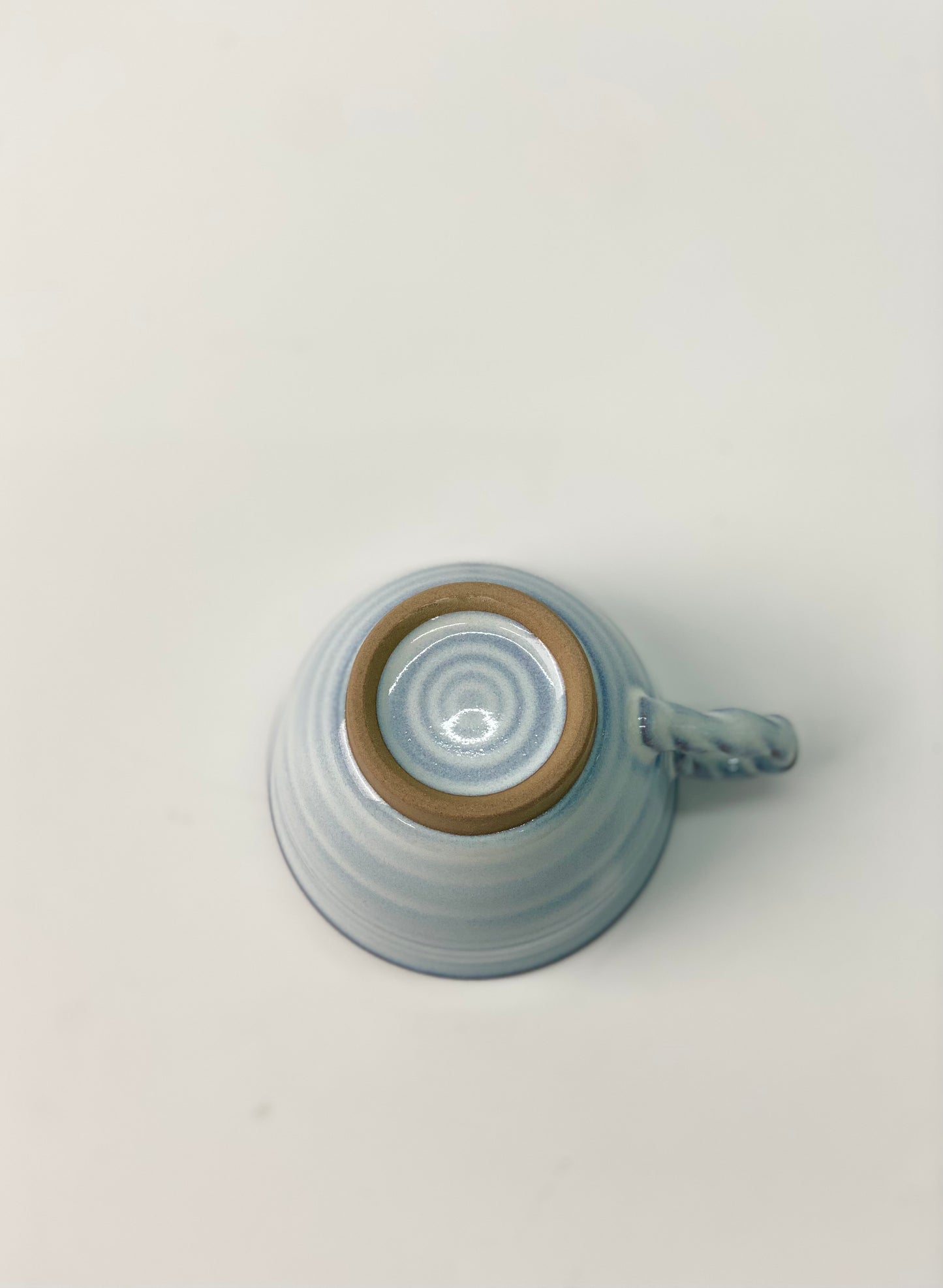 日本製美濃燒 螺旋紋杯碟套裝(淺藍色)| Japanese Mino Ware Spiral Pattern Mug and Plate Set(Light Blue)