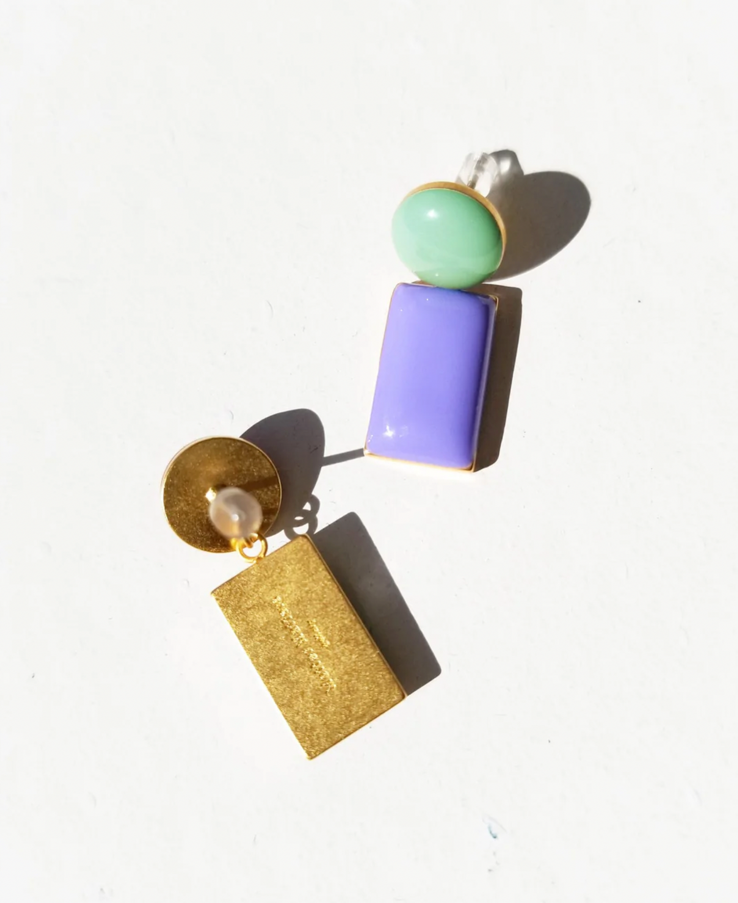 Matter Matters Iris Drop Earrings • Mint / Lilac