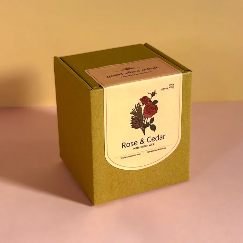 Good Vibes Select 玫瑰庭園 - 玫瑰雪松蠟燭  ( 棉芯 ) Rose & Cedar Candle with Cotton Core