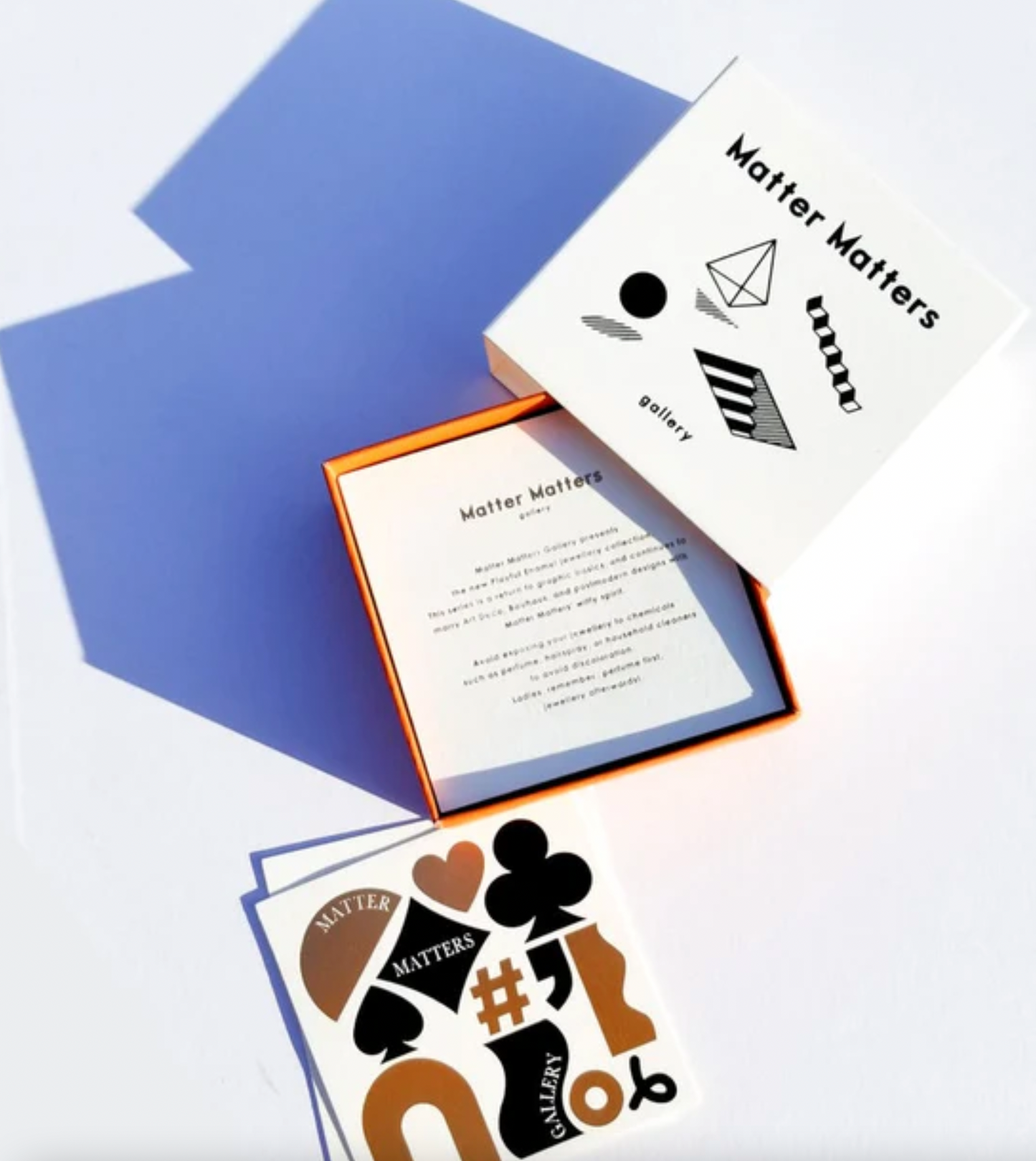Matter Matters Comma Necklace • Orange & Forget-Me-Not