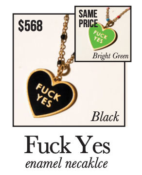 Matter Matters Fuck Yes Enamel Necklace • Bright Green / Reversible