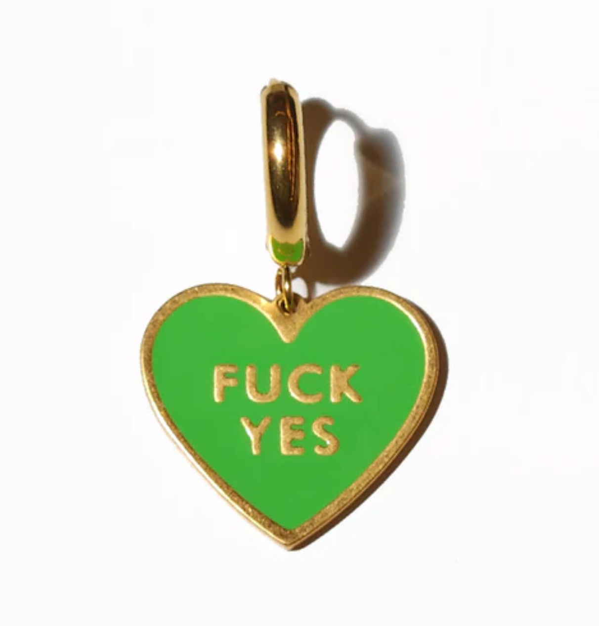 Matter Matters Fuck Yes Earring • Bright Green / Reversible