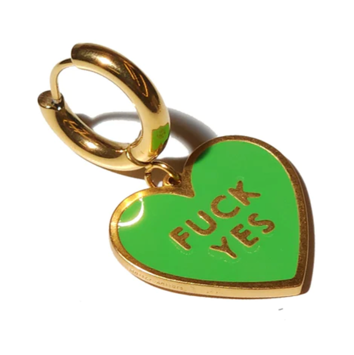 Matter Matters Fuck Yes Earring • Bright Green / Reversible