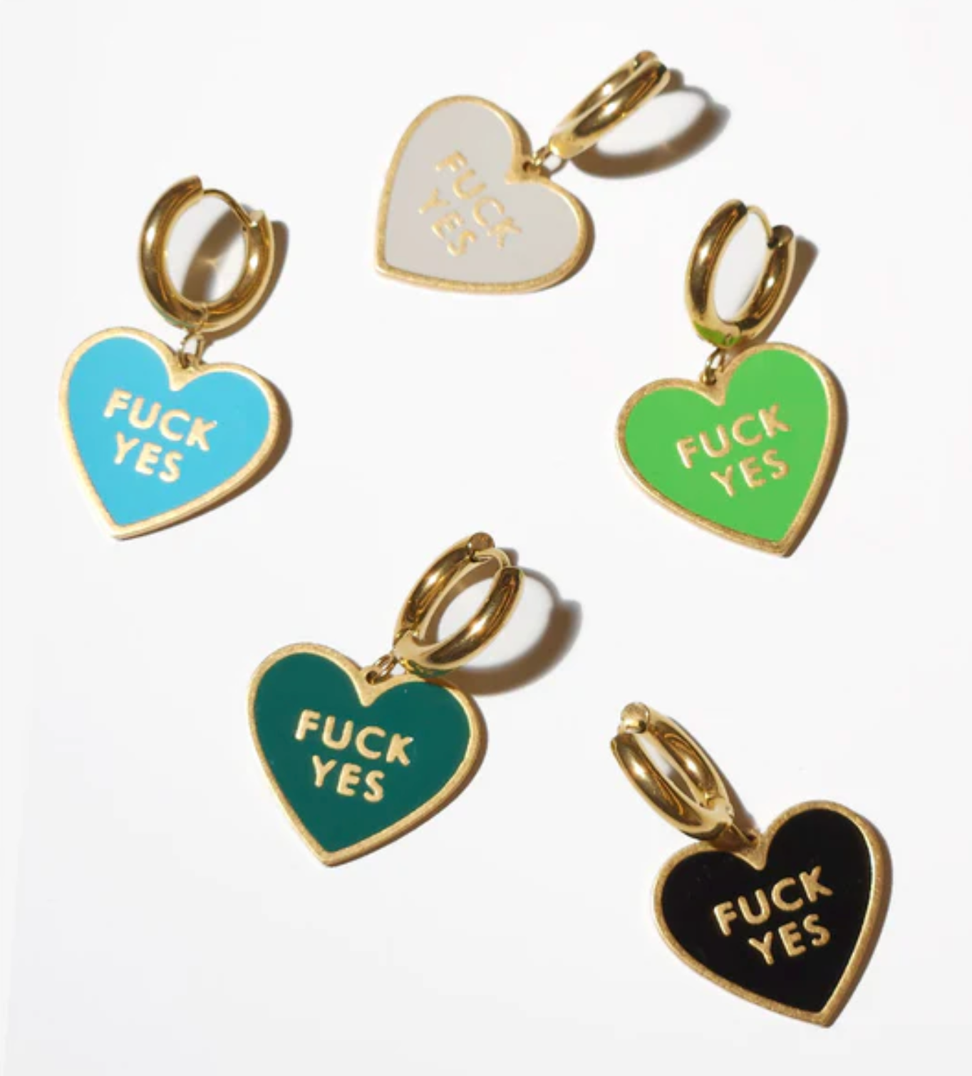 Matter Matters Fuck Yes Earring • Bright Green / Reversible