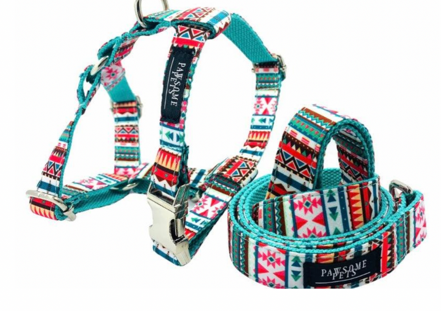 Pawsome Pets - Step in Harness (Tropical) (Bundle Set - 2 Pieces)