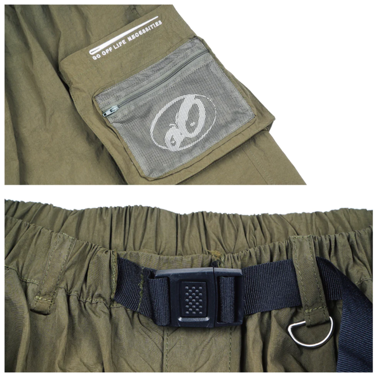 GO OFF MULTI-POCKETS SHORTS (ARMY GREEN)