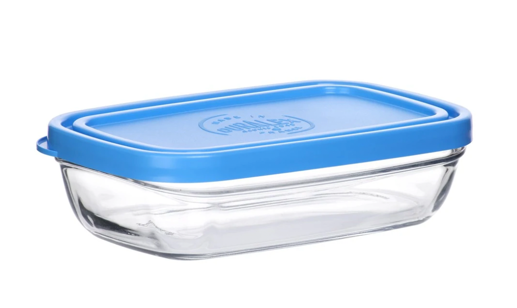 【法國製 Made in France】Duralex長方形保鮮盒 | Duralex Freshbox with Blue Lid (370ml)