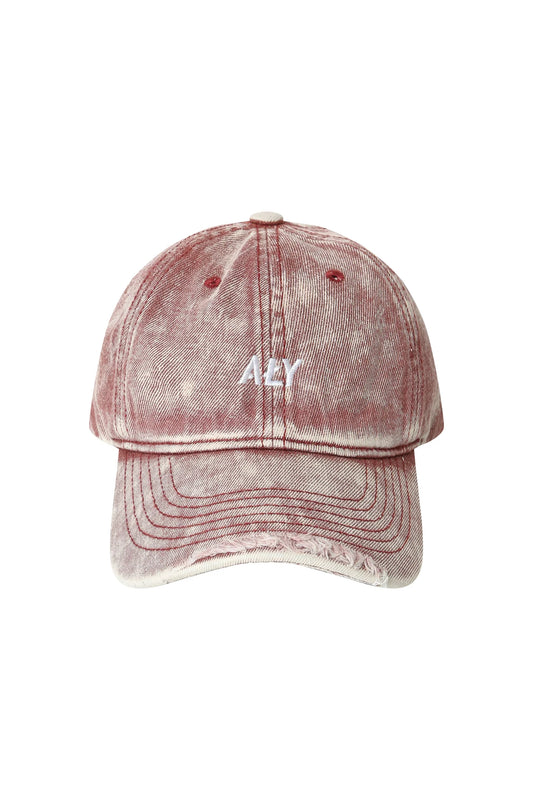 Aly Good Vibes - "ALY DISTRESSED LOGO RED" WASHED CAP