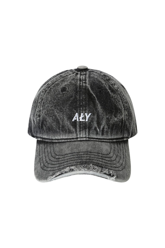 Aly Good Vibes - "ALY DISTRESSED LOGO BLACK" WASHED CAP