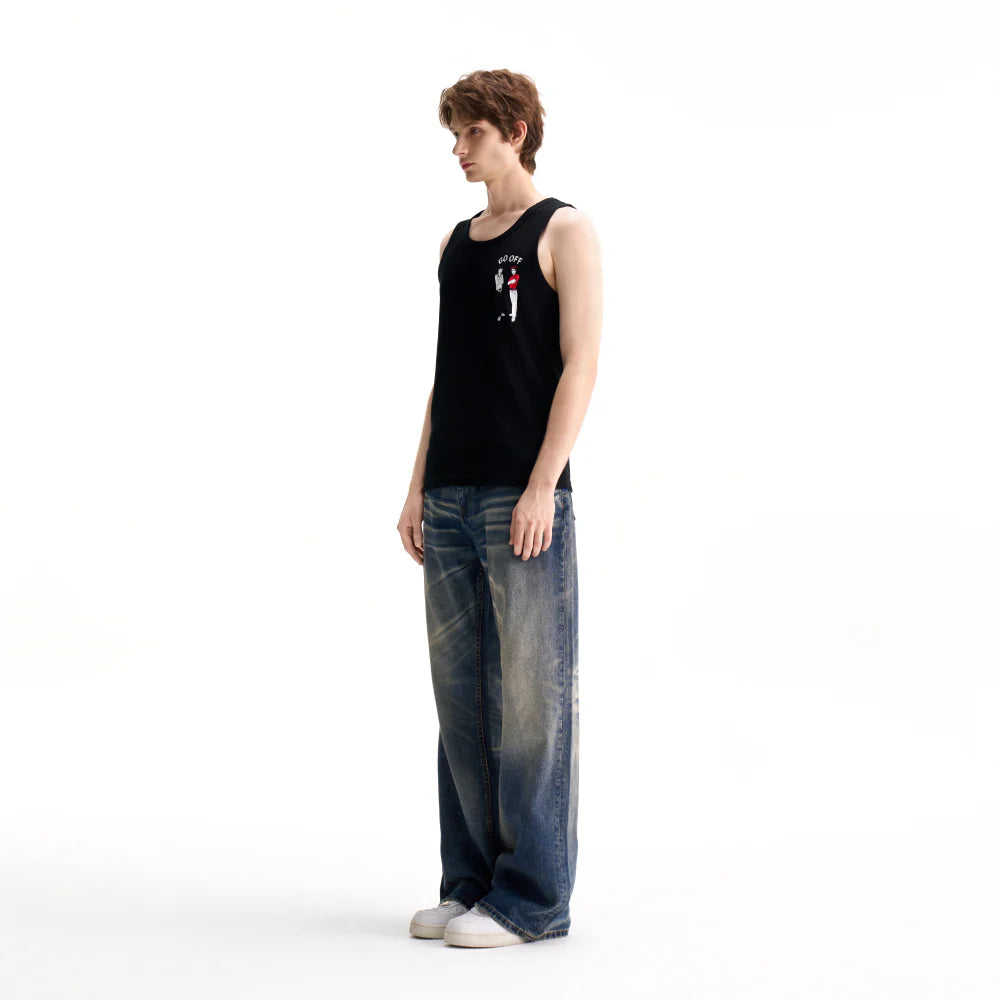 GO OFF 復古貓鬚寛直筒牛仔褲 | GO OFF Vintage Whisker Wide-Straight Jeans