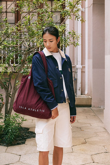 ISLA Packable Crest Tote (BURGUNDY)