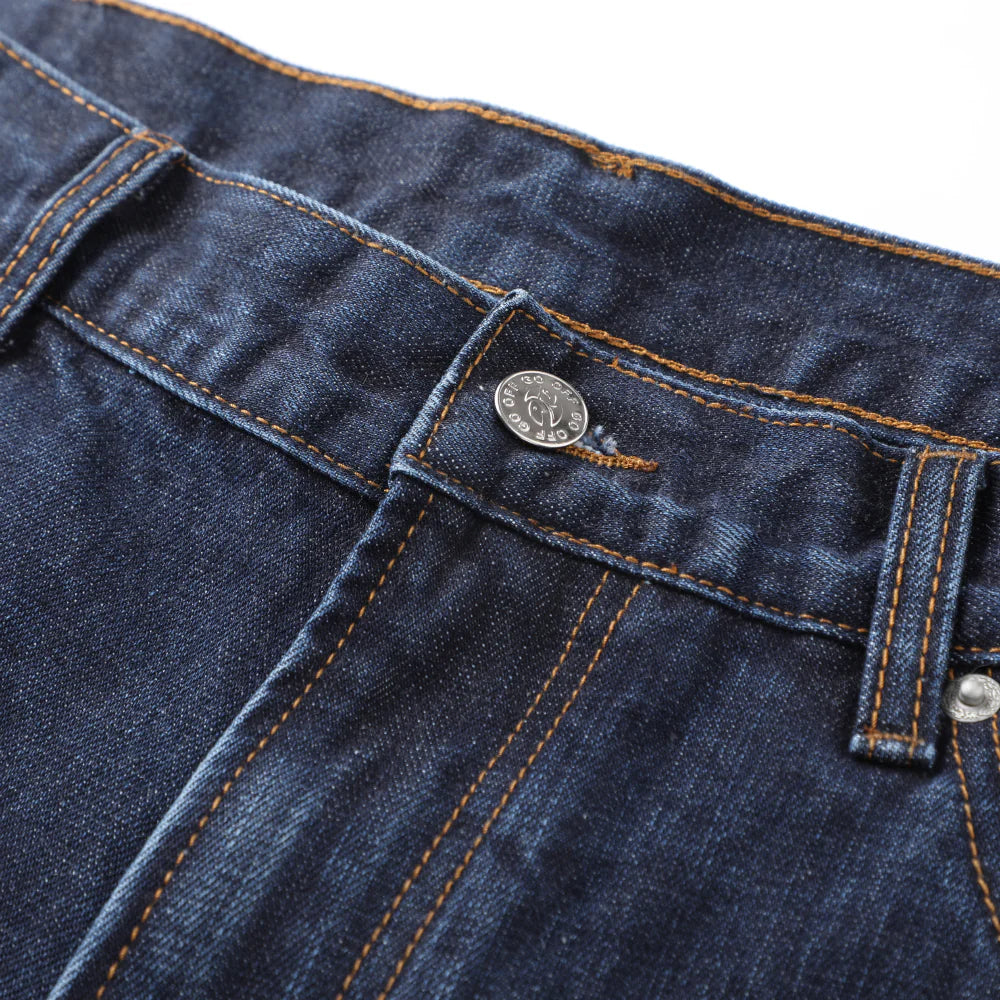 GO OFF 14oz DESIZED SELVEDGE RAW WIDE-LEG JEANS-NAVY