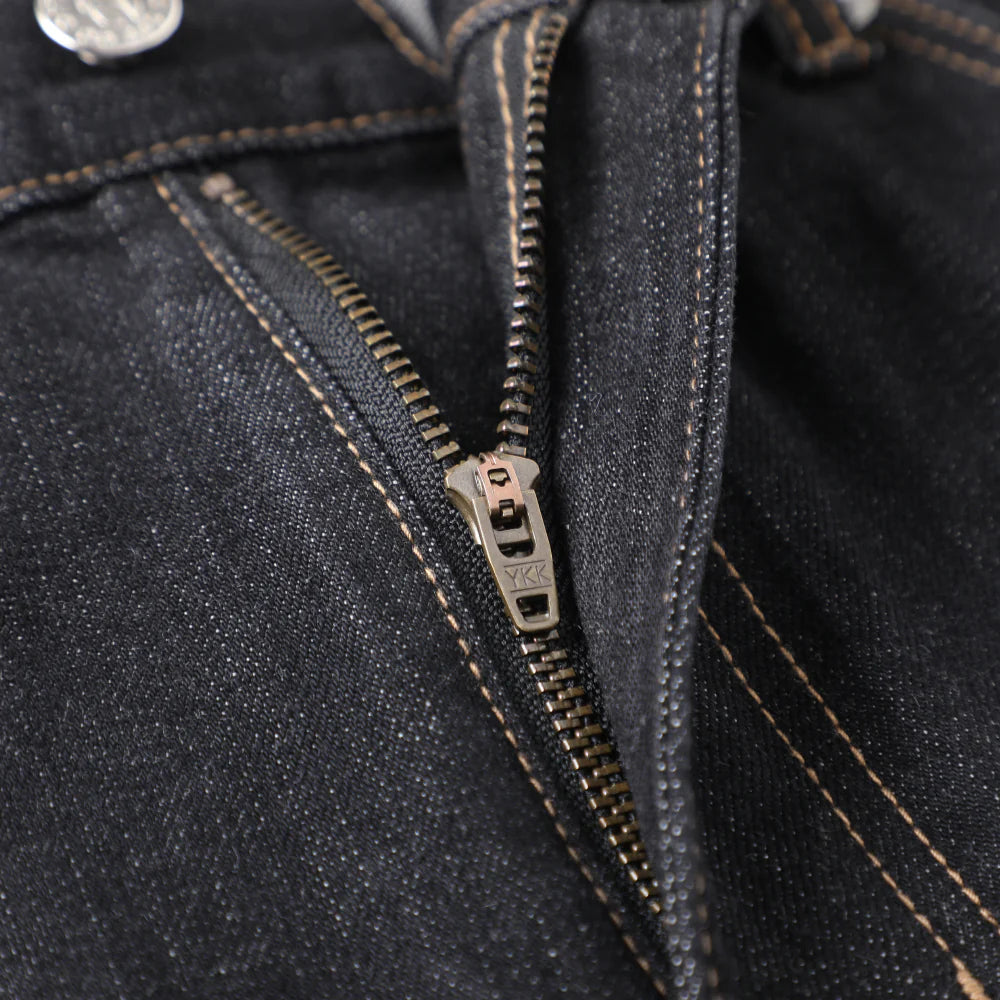 GO OFF 14oz DESIZED SELVEDGE RAW WIDE-LEG JEANS-INDIGO