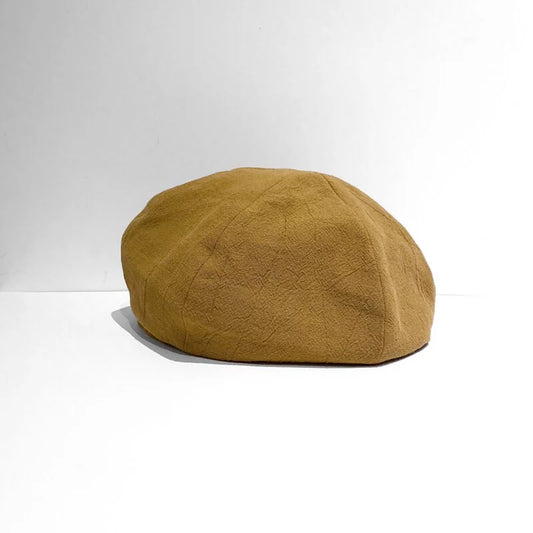 Joja - 皺皺水洗棉貝雷帽 (沙黃色)