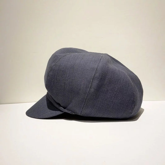 Joja - 薄西裝料報童帽 (灰帶藍)
