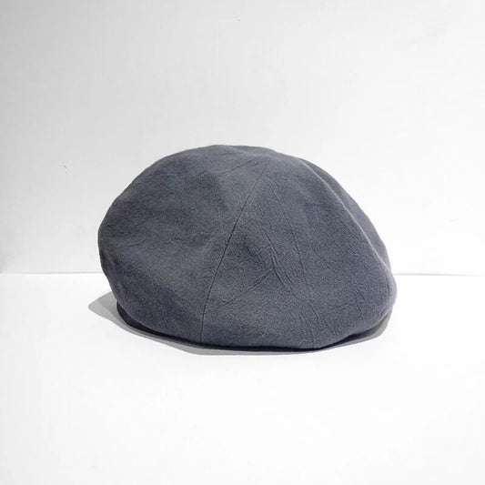 Joja - 皺皺水洗棉貝雷帽 (鐵灰色)
