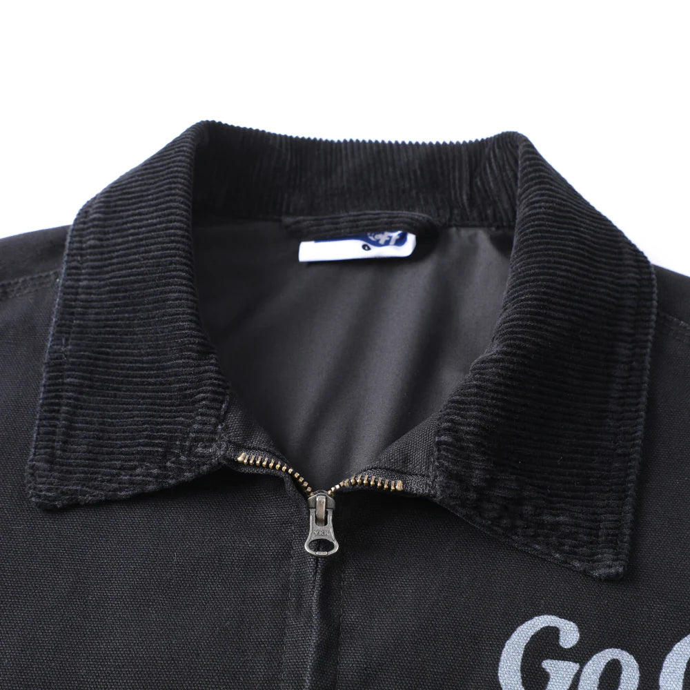 GO OFF WASHED 14oz CROPPED DETROIT WORK JACKER