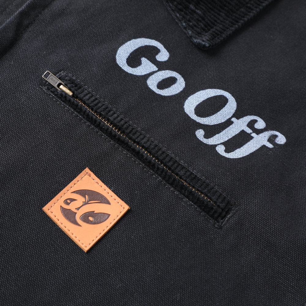 GO OFF WASHED 14oz CROPPED DETROIT WORK JACKER