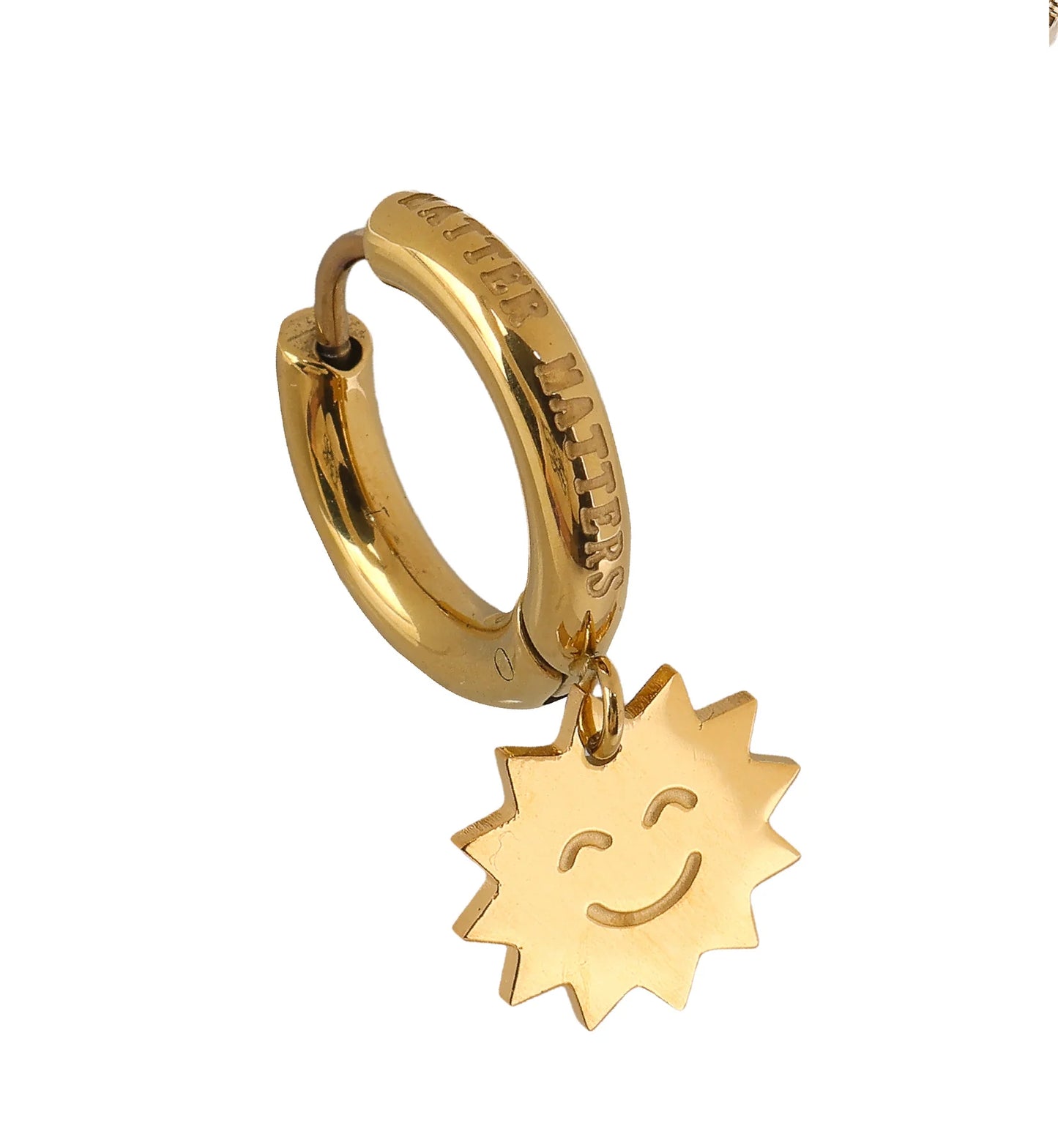 Matter Matters Behind the Smile Hoops • Gold