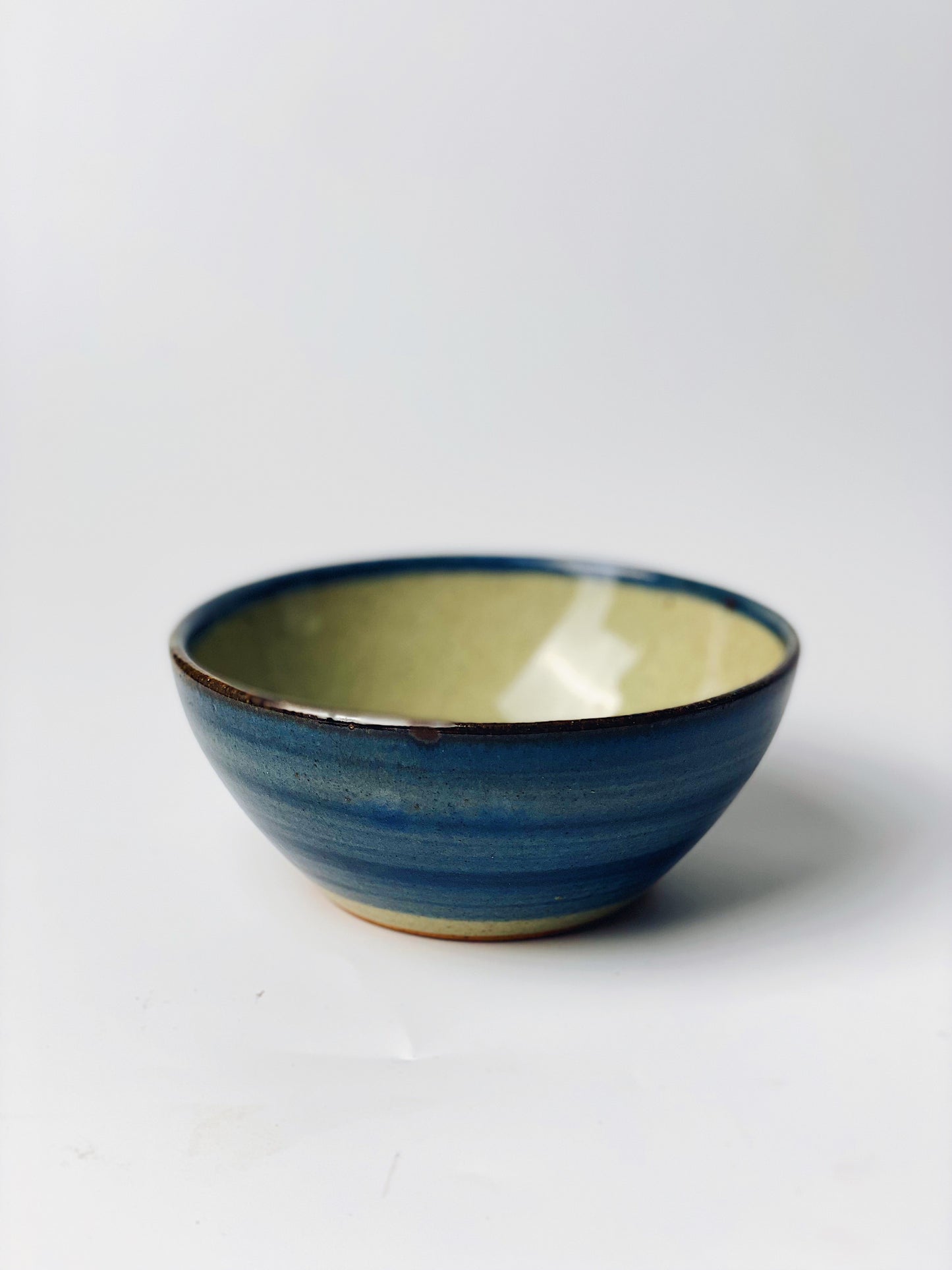 日本製益子燒 深藍色條紋碗 | Japanese Mashiko Yaki Deep Blue Horizontal Stripes Bowl