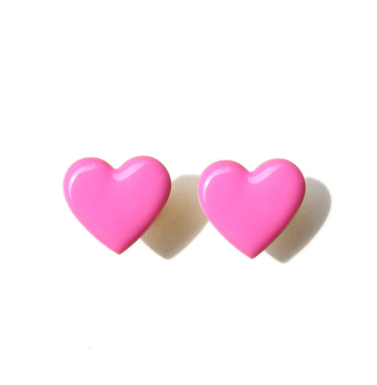 Matter Matters Puffy Heart Studs • Pink