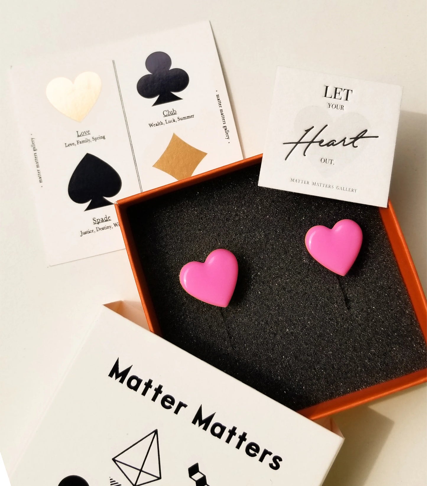 Matter Matters Puffy Heart Studs • Pink