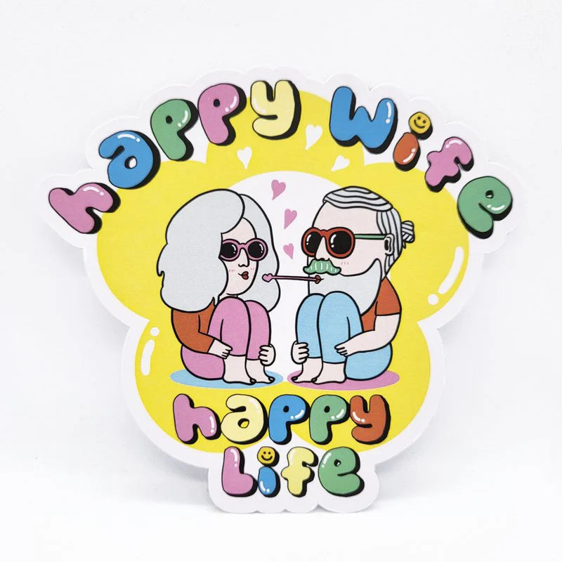 malut | Happy Wife Happy Life 開心妻開心生活 - PVC Sticker 貼紙