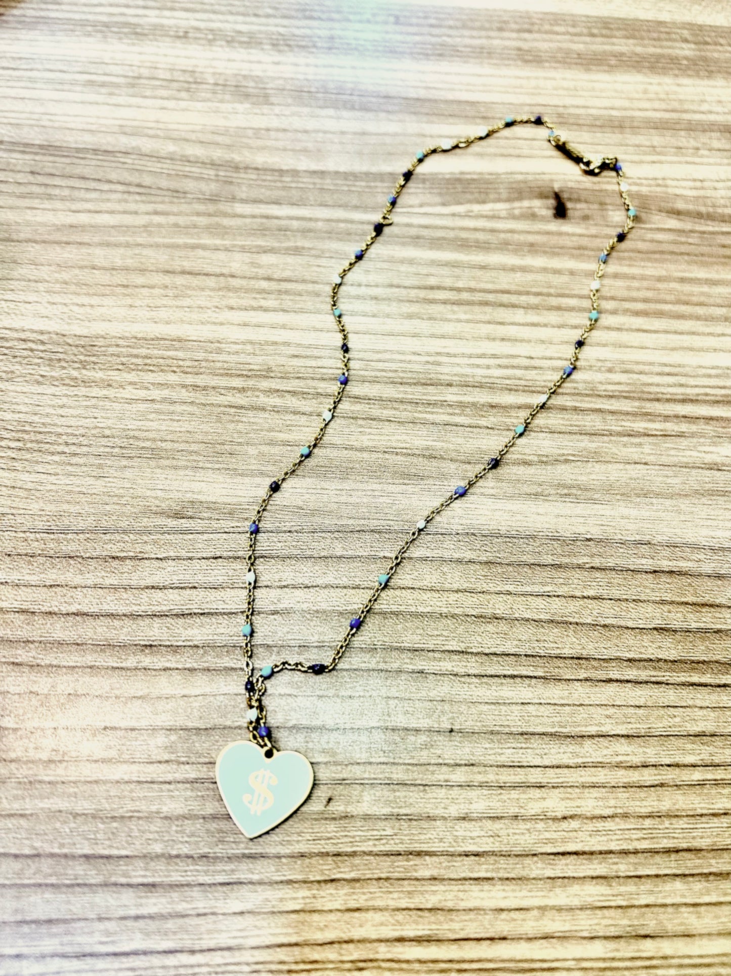 Matter Matters Speak Your Heart/ 有/$ Have/ Money Necklace • Navy/Beige