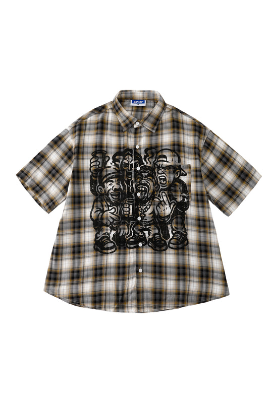 GO OFF Plaid Short-Sleeve Shirt