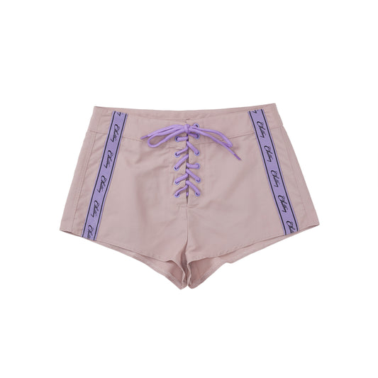 CHILLHANG 復古高腰綁繩沙灘褲(紫) (Women)