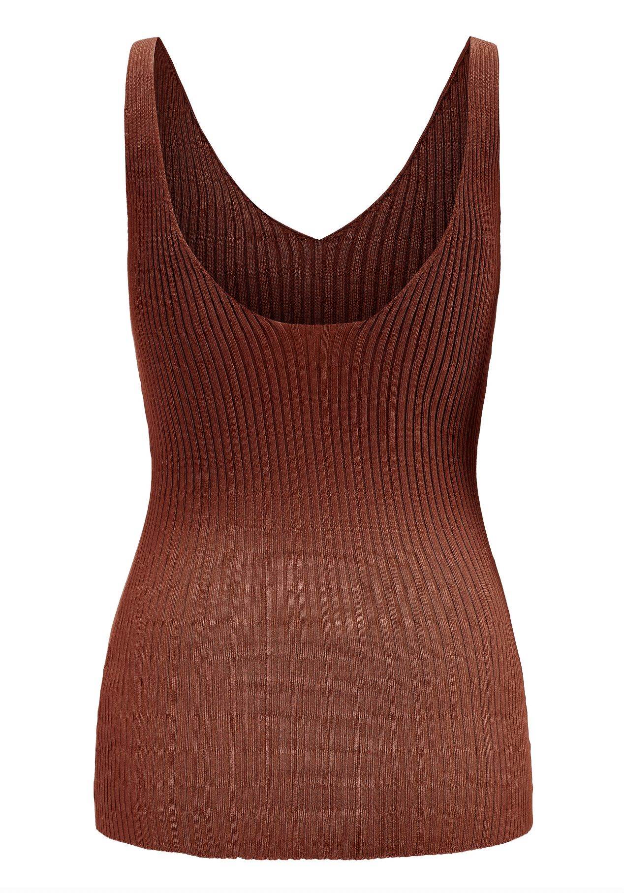 Matter Matters For All Hours / Ribbed Knit Tank Top • Brown