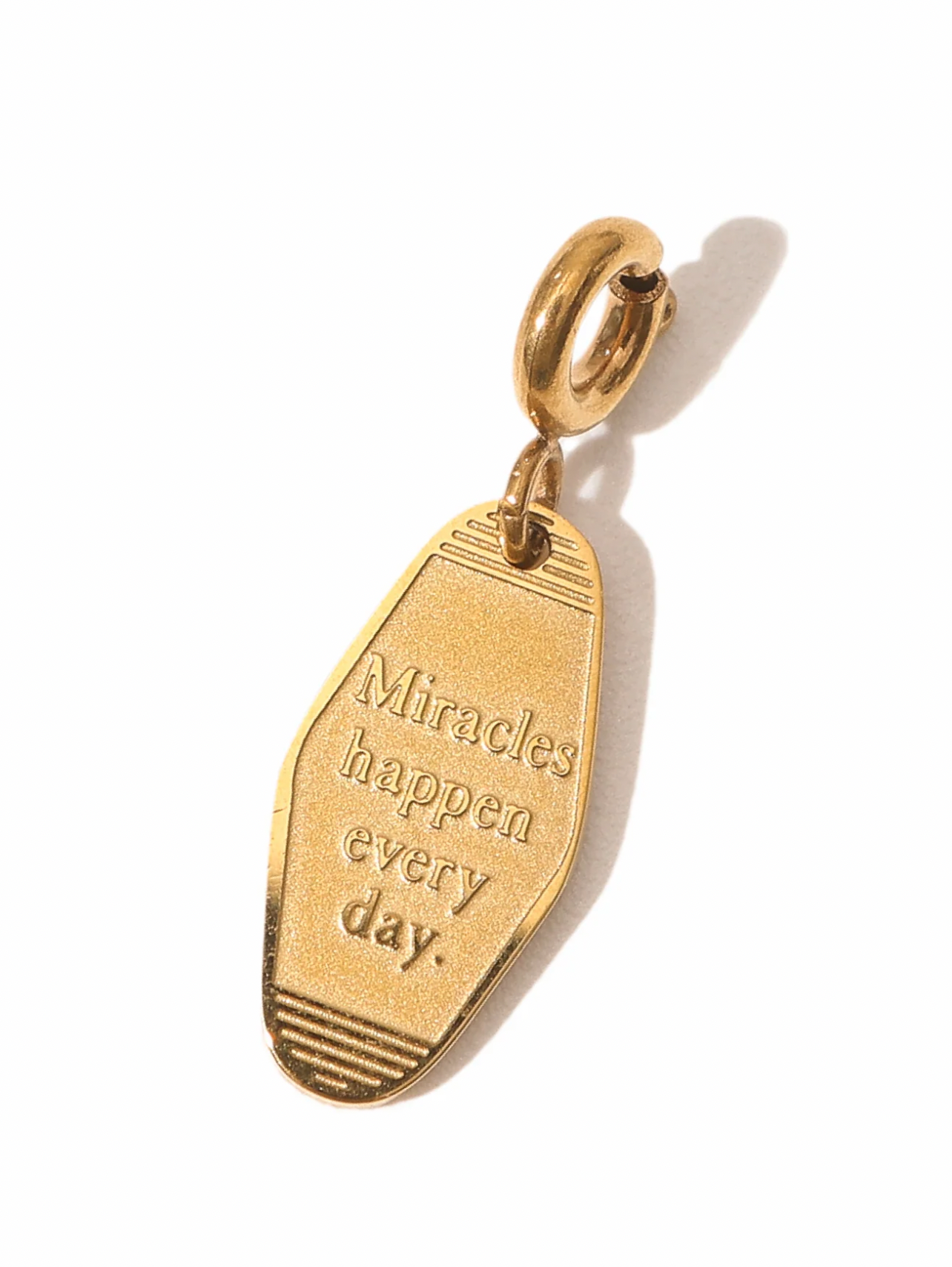 Matter Matters 'Miracles Happen Everyday' Key Tag Pendant • Gold