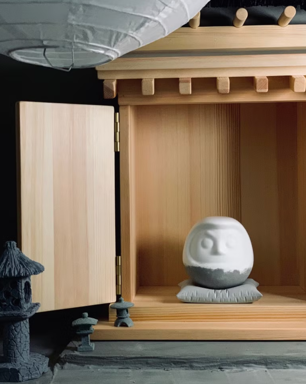 MUDLAB - 素白與灰調 水泥達摩造型擴香座連水泥座墊