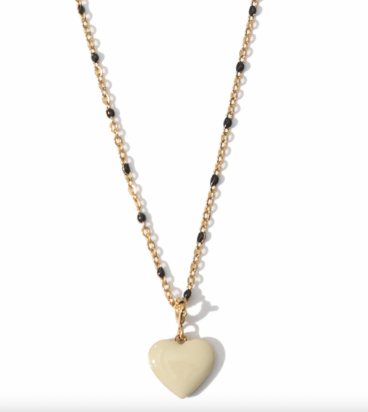 Matter Matters Humble Heart Necklace • Black & Cream